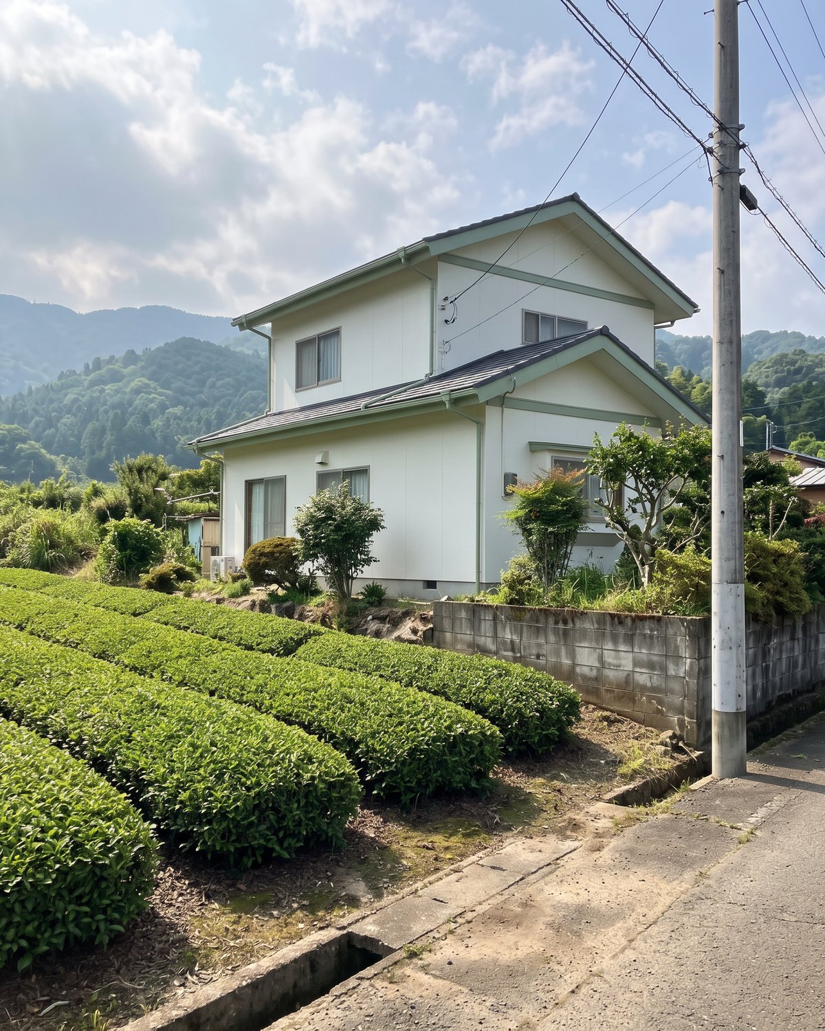 茶畑の見える丘の住宅地で、塗り替えを終えた戸建（イメージ）